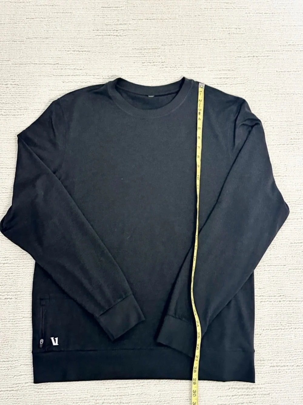 VUORI Ponto Performance Crew Men's XL Black Sweatshirt Athleisure Jogging Travel
